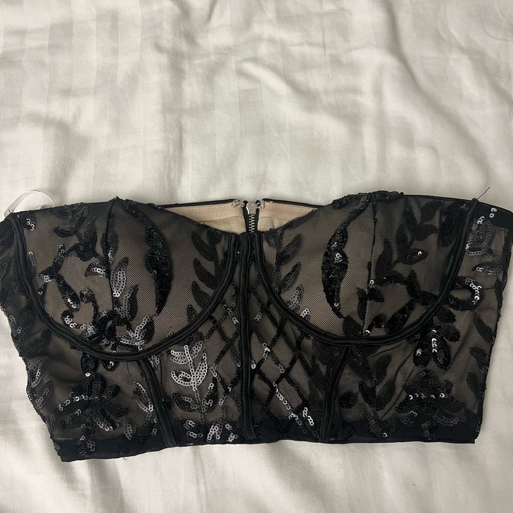 Lulus stunning impression black sequin two piece midi dress (only worn once) - Picture 2 of 5